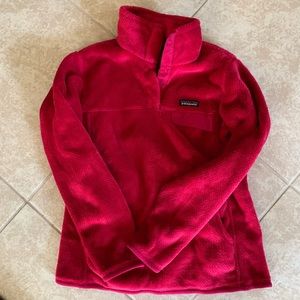 **EUC** Patagonia W sz -M fleece pullover (hot pink color)